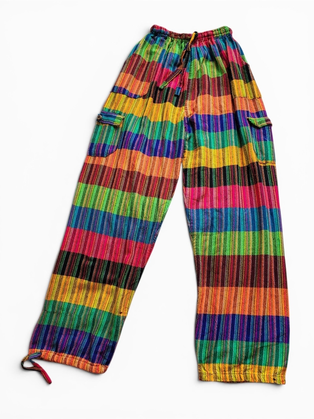 Hippie Pants Boho Festival Cargo Harem Multicolor One Size XS- XL
